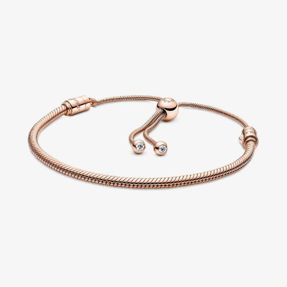 PANDORA Moments 14ct Rose Gold Plated Slider Bracelet 589652C01
