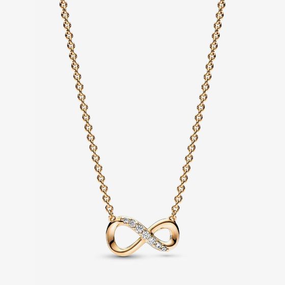 PANDORA 14ct Gold Plated Sparkling Infinity Necklace 368821C01-50