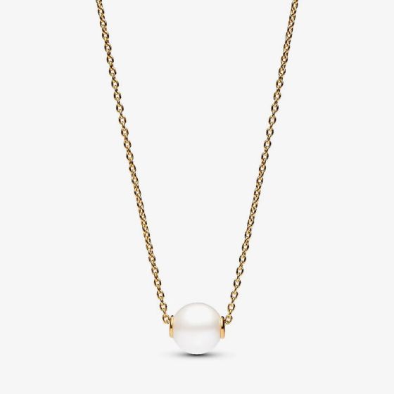 PANDORA 14ct Gold Plated Treated Freshwater Pearl Necklace 363167C01-45