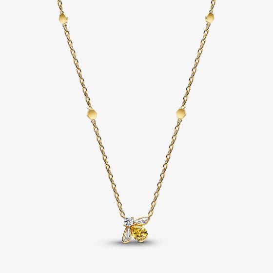 PANDORA 14ct Gold Plated Honey Bee Necklace 364560C01-45