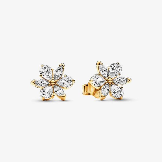 PANDORA 14ct Gold Plated Sparkling Herbarium Stud Earrings 262633C01