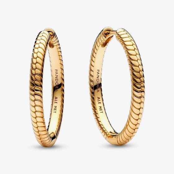 PANDORA Moments 14ct Gold Plated Charm Hoop Earrings 269532C00