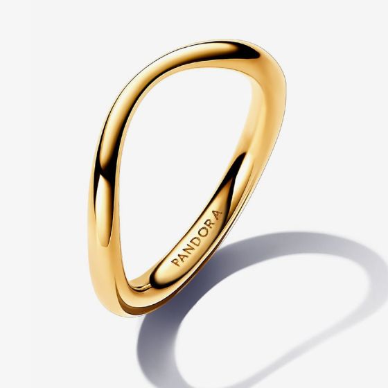 PANDORA 14ct Gold Plated Organically Shaped Band Ring 163314C00