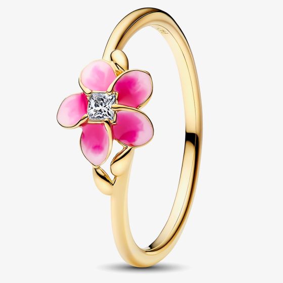 PANDORA 14ct Gold Plated Disney Moana Flower Ring 163844C01