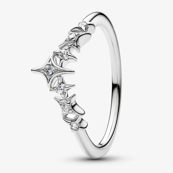 PANDORA Platinum Plated Star Wishbone Ring 134946C01