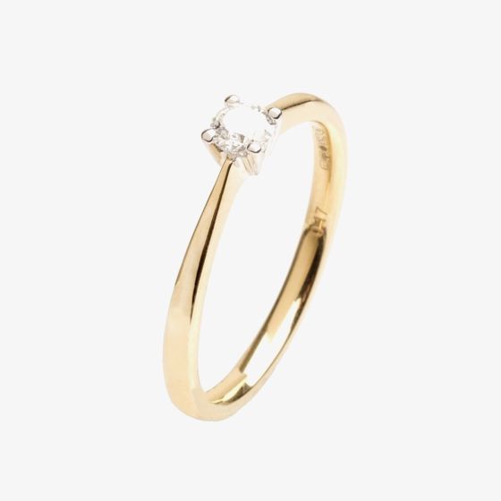 18ct Gold Single Stone 0.17ct Diamond Ring 18DR426-2C