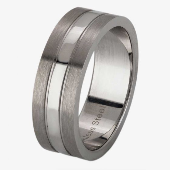 Thomas Henry Flat Matte Polished Band Ring SR1355