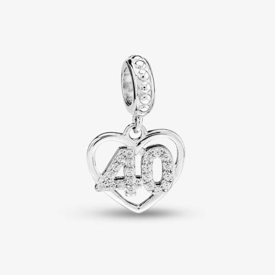 Rosa Lea 40 Pave Heart Dangle Charm AM-2THB013004
