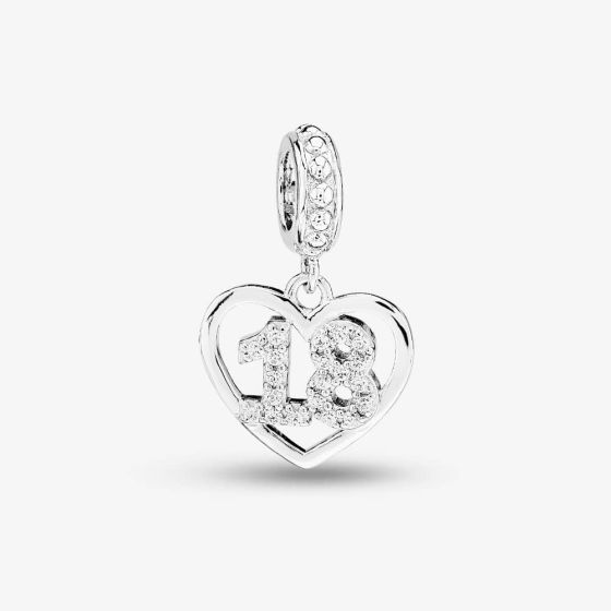 Rosa Lea 18 Pave Heart Dangle Charm AM-2THB004504