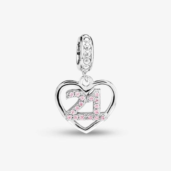 Rosa Lea 21 Pave Heart Dangle Charm AM-2THB004904