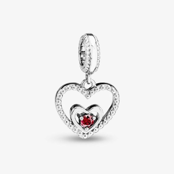Rosa Lea July Birthstone Heart Dangle Charm AM-2THB004204-Red