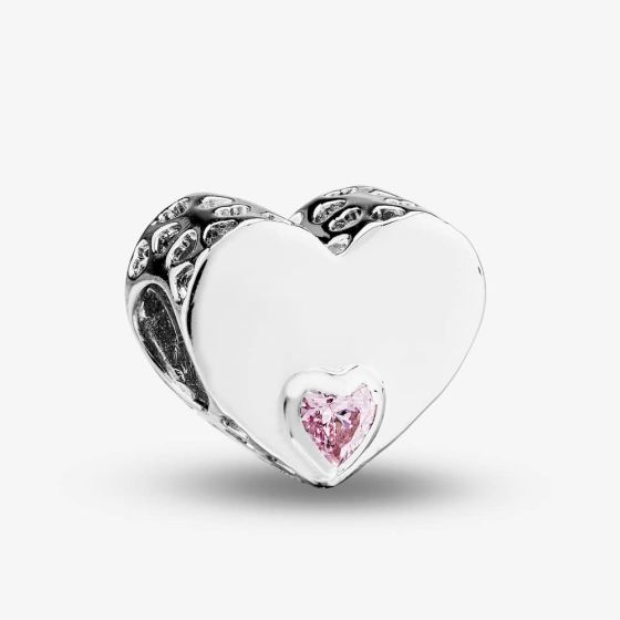 Rosa Lea Pink Offset Heart Charm AM-2THB005904-Pink