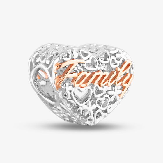 Rosa Lea Openwork Family Heart Charm AM-2THB023507