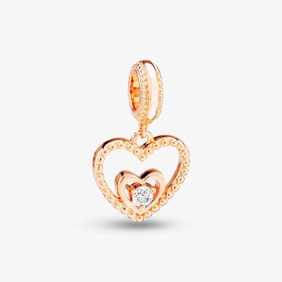 Rosa Lea April Birthstone Heart Dangle Charm AM-2THB004206-White