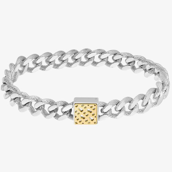 BOSS Caly Stainless-Steel Square Monogram Curb Bracelet 1580399
