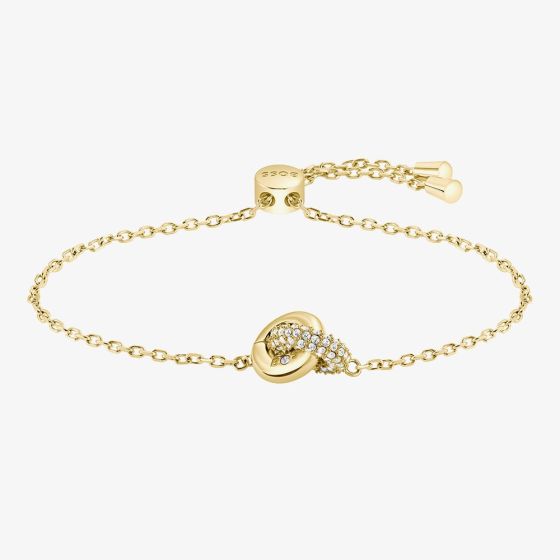 BOSS Live Precious Gold Plated Linked Circles Bracelet 1580757