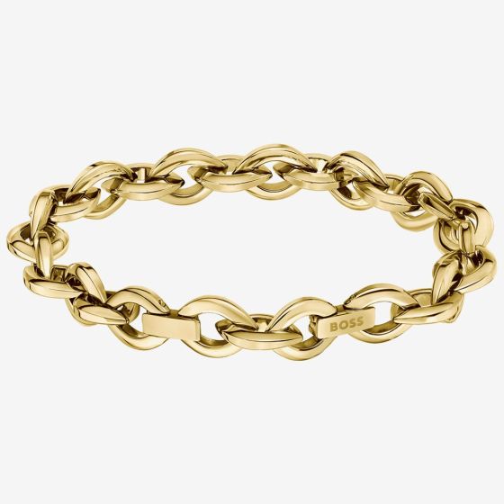 BOSS Fiora Gold Tone Oval Link Chain Bracelet 1580811