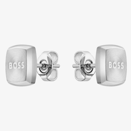 BOSS Yann Stainless-Steel Logo Square Stud Earrings 1580473
