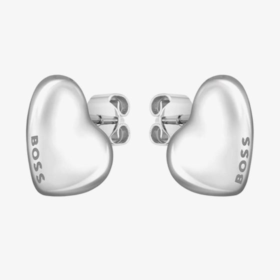 BOSS Honey Silver Heart Stud Earrings 1580563