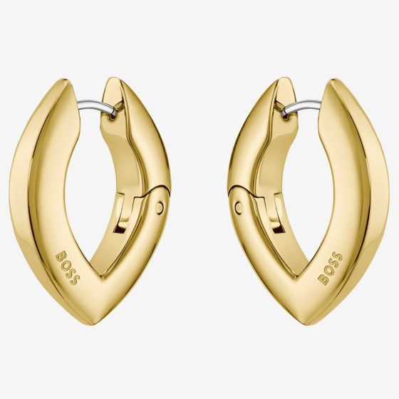 BOSS Fiora Gold Tone Oval Hoop Earrings 1580823