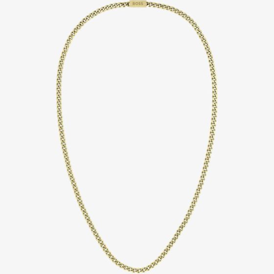 BOSS Mens Gold-Tone 24 Inch Curb Chain Necklace 1580173