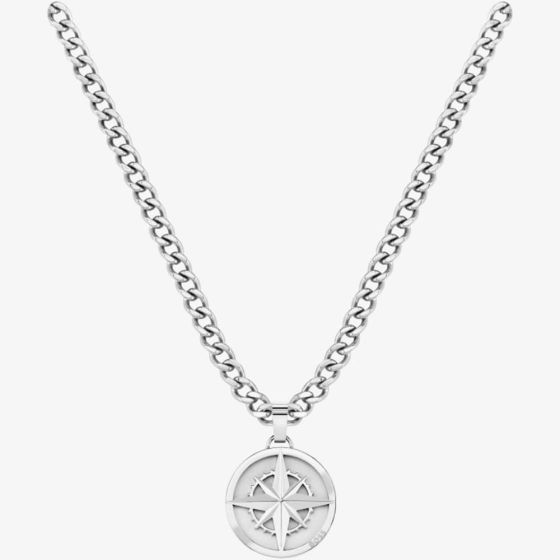 BOSS Silver North Compass Necklace 1580544