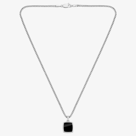 BOSS Odell Black Sqaure Pendant Chain Necklace 1580648