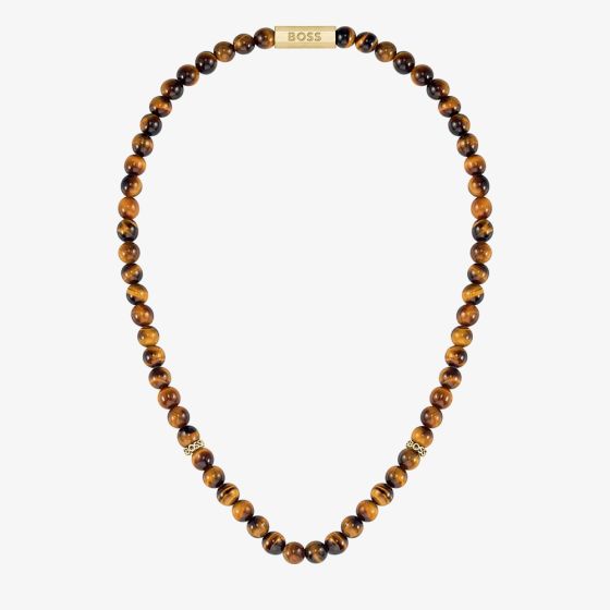 BOSS Tiger Eye Rondelles Beaded Necklace 1580663