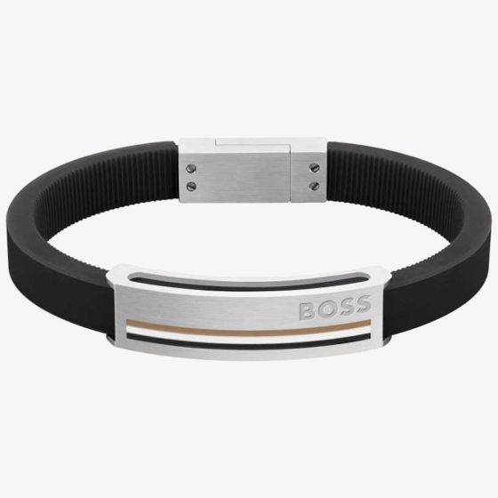 BOSS Sarkis Black Rubber  Bracelet 1580364M