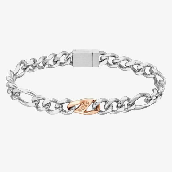 BOSS Rian Two Colour Figaro Chain Bracelet 1580613M