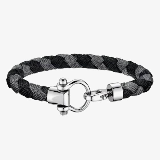 OMEGA Sailing Black & Grey Braided Nylon Bracelet BA05CW0000104