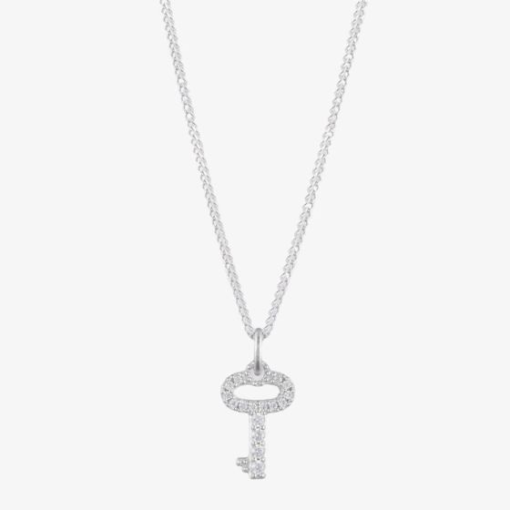 Lauren Ralph Lauren Cubic Zirconia Key Pendant Necklace 60542891-G03