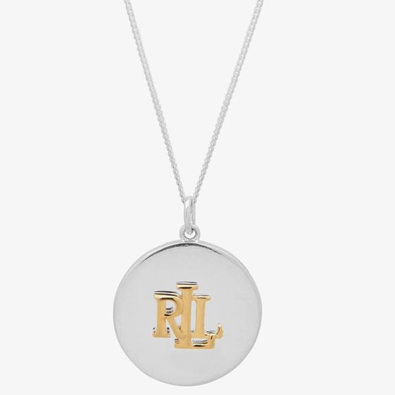 Lauren Ralph Lauren Silver Logo Disc Pendant Necklace 60556788-EZ6