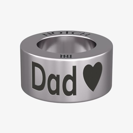 Notch Family Dad Heart Silver Charm 00006-SS