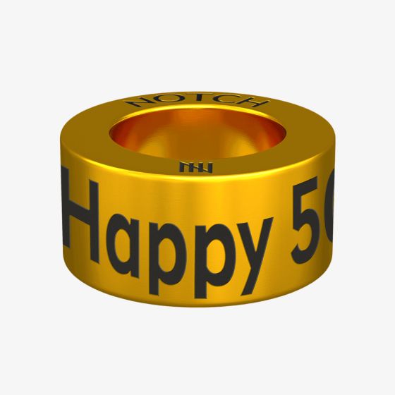Notch Celebration Happy 50th Birthday Gold Charm 00041-GO