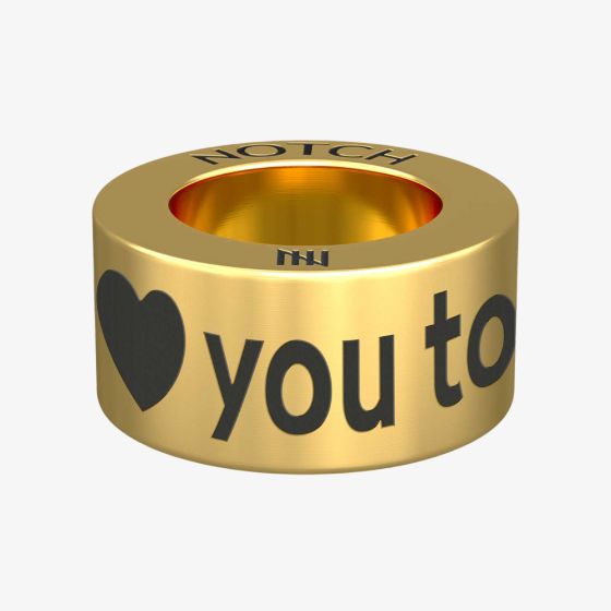 Notch Love Heart You To The Moon And Back Gold Charm 00095-BR