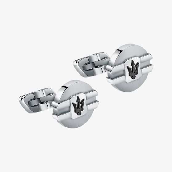 Maserati Gioielli Silver Logo Cufflinks JM223ATK21