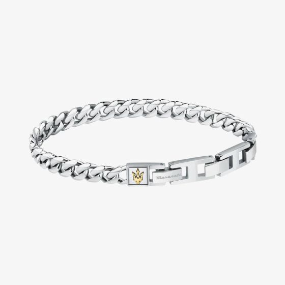 Maserati Silver Curb Link Bracelet JM422AVD09