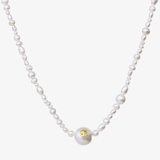 Maanesten Maggie Gold Plated Freshwater Pearl Yin Yang Necklace 2665A