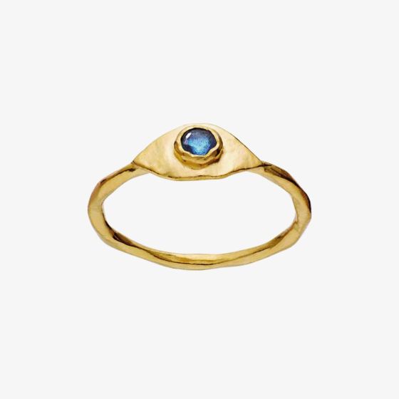 Maanesten Argos Gold Plated Blue Labradorite Eye Ring 4809A