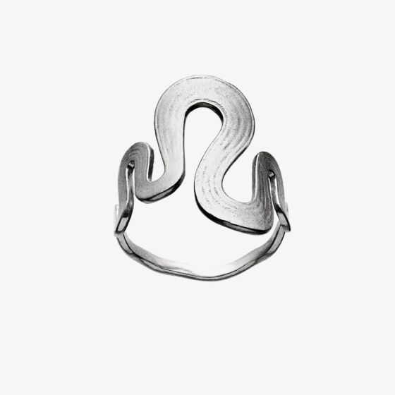Maanesten Sasja Silver Textured Wave Ring 4796C