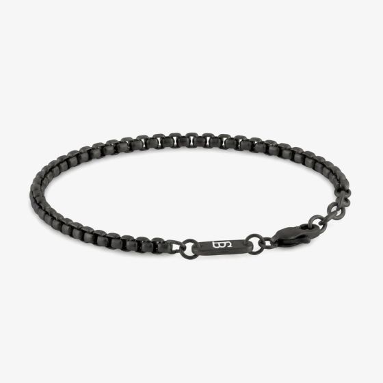Steel & Barnett Black Stainless Steel Box Link Bracelet B-BOX02