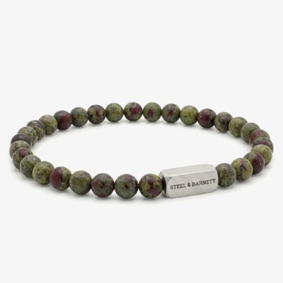 Steel & Barnett Natural Ned Dragon Blood Jasper Stone Bead Bracelet SBNN/004