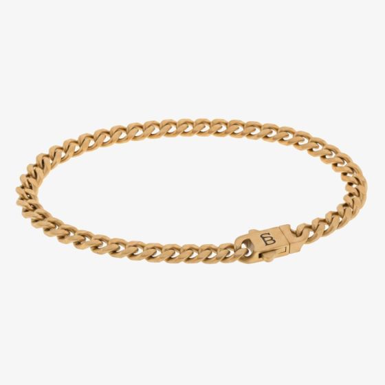 Steel & Barnett Svelte Stephen 18ct Yellow Gold Plated Curb Chain Bracelet SSTBSS/001