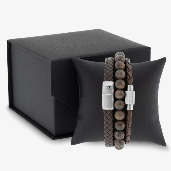 Steel & Barnett Triple Brown Bracelet Gift Set GS-TR-BRN