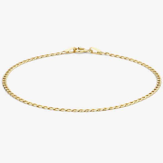 9ct Yellow Gold 18cm Flat Curb Chain Bracelet 1.23.1741