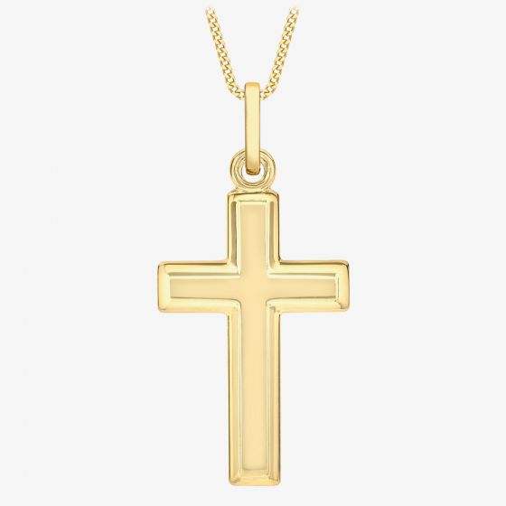 9ct Yellow Gold Bevelled-Edge Cross Pendant 1.64.2611