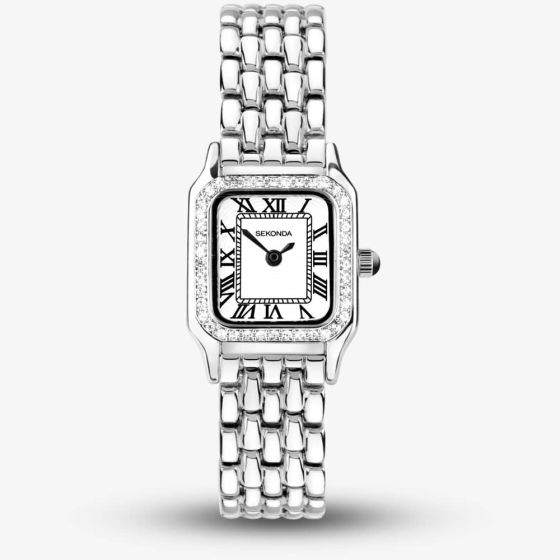 Sekonda Monica Silver Stone Set Watch 40655