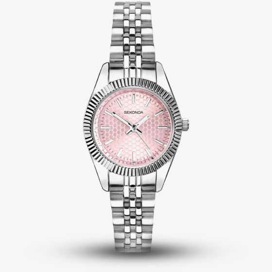 Sekonda Ladies Classic Francis Pink Dial Stainless Steel Bracelet Watch 40728