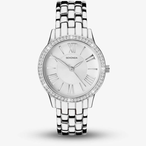 Sekonda Dress Charlotte Silver Stone Set Watch 40348